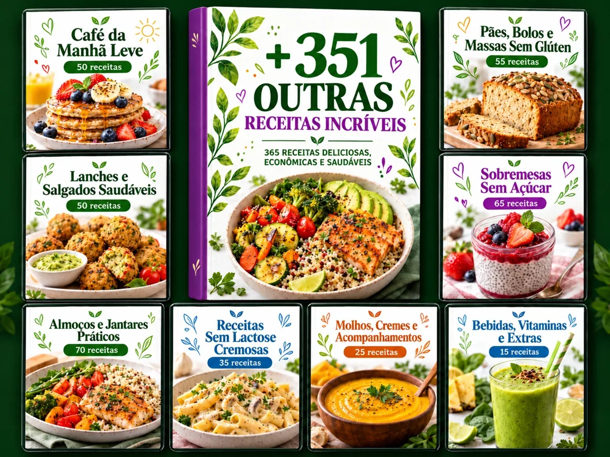 Coleção de 365 receitas e oito guias de receitas da Faah Ramalho